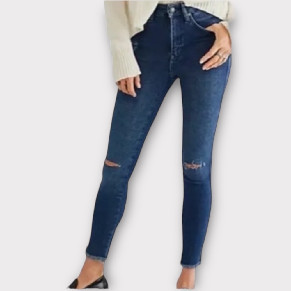 Free People Women’s Jeans Size 24 Raw High Rise Jeggings Nightshade Denim NWT
